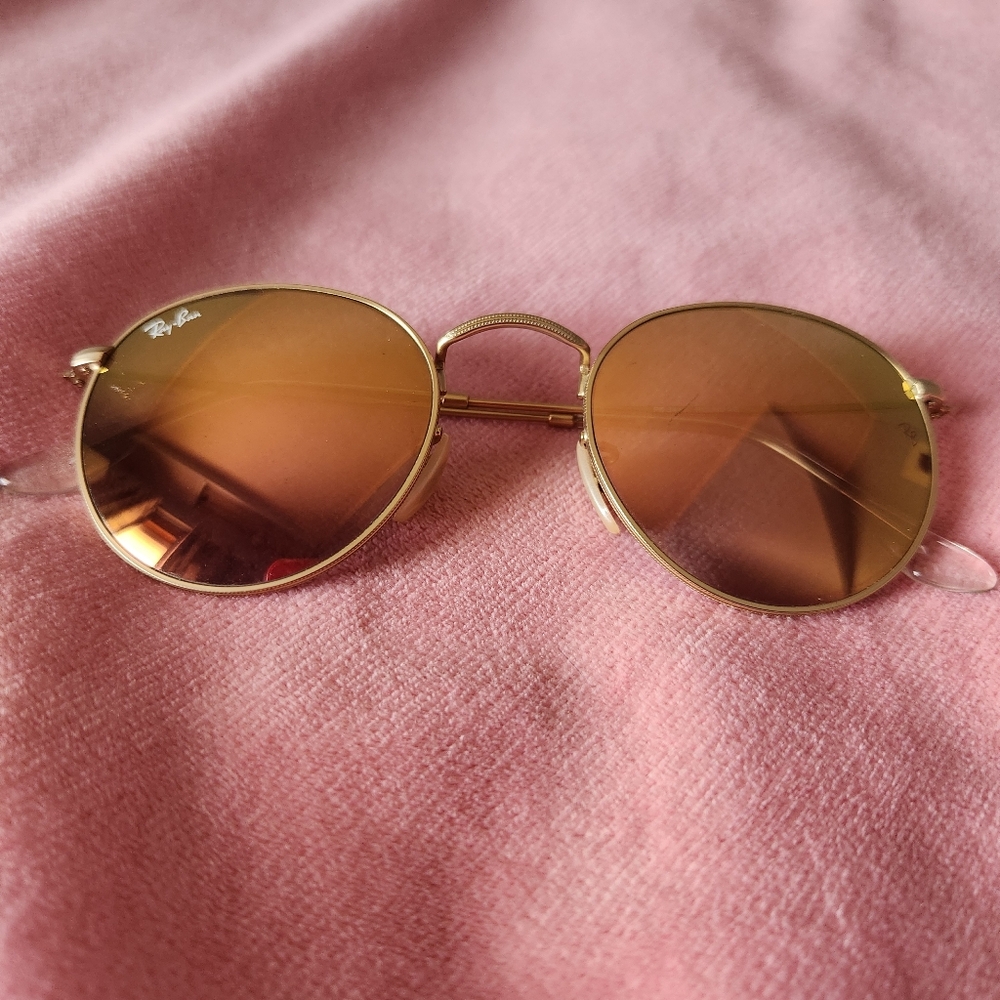 Ray-Ban - Rose Gold - Round Aviator Sunglasses